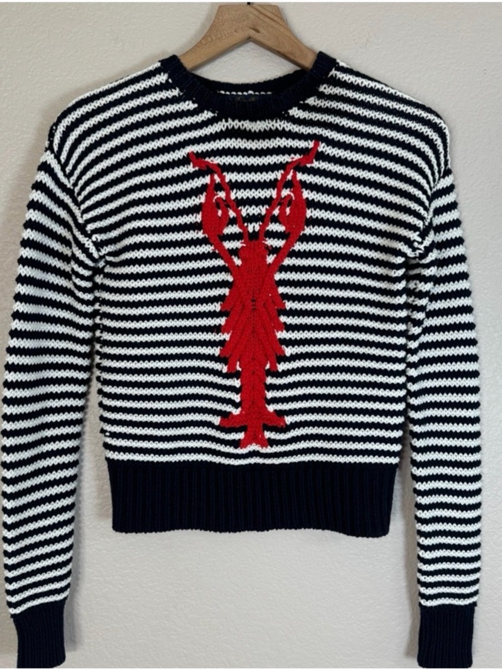 Brooks Brothers Cotton Textured Lobster Intarsia Sweater. 🦞